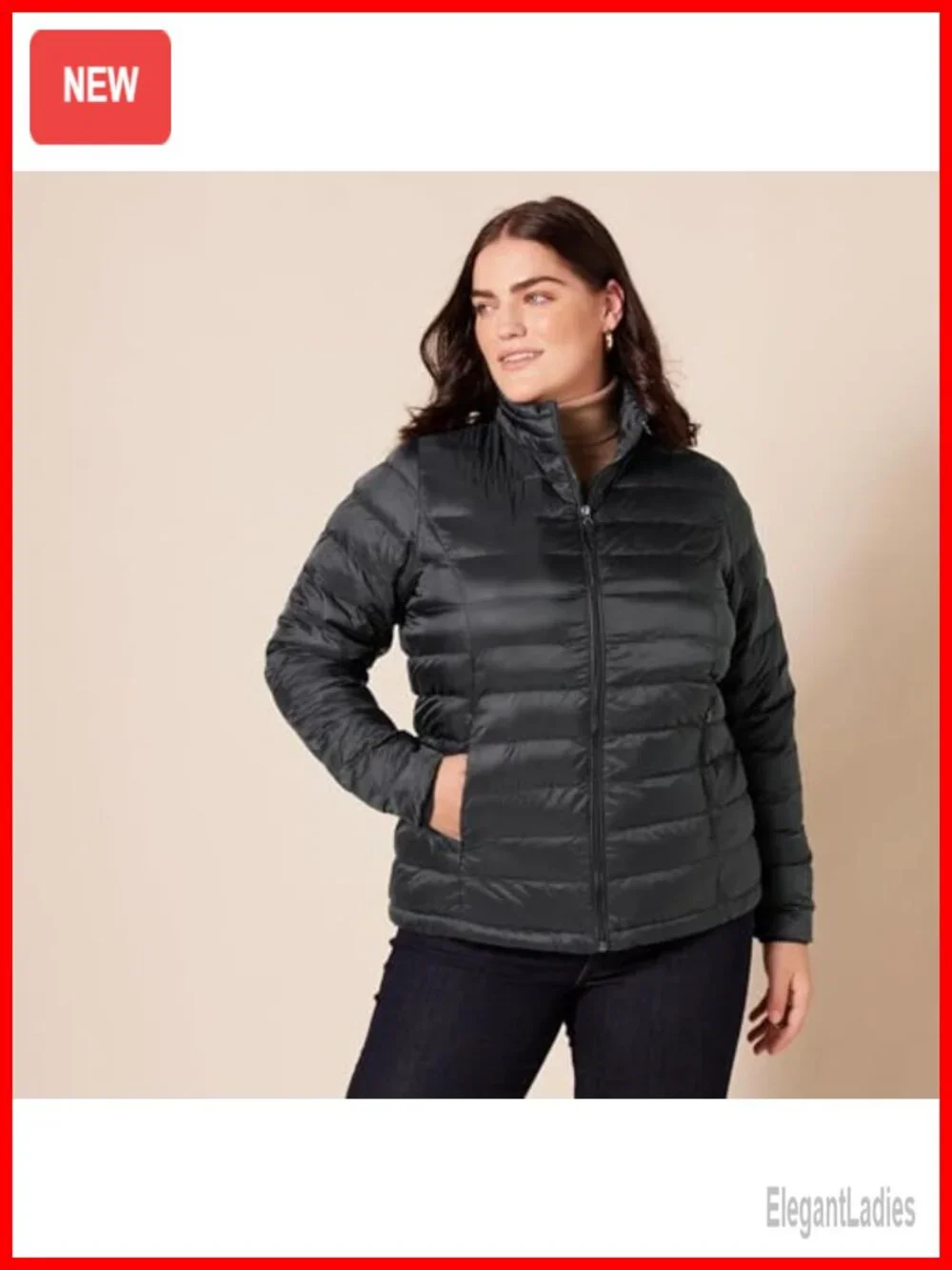 Women's Lightweight Water-Resistant Packable Puffer Jacket Long-Sleeve Quilted